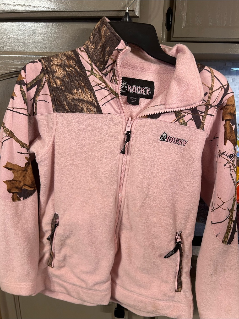 Rocky Pink Fleece Jacket with Brown Camo Accents